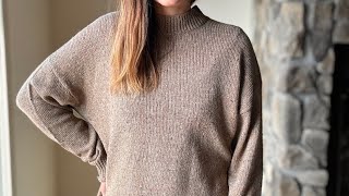 Mocha speckled mock neck sweater [upl. by Albarran104]