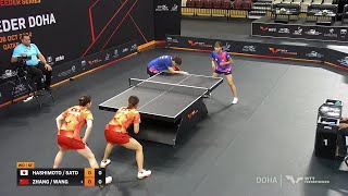 HashimotoSato vs ZhangWang  WD SF  WTT Feeder Doha 2024 [upl. by Llennol]