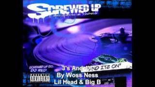 3s and 4s By Woss NessSlowed amp Chopped By Dj Red [upl. by Soalokcin887]