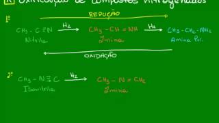 Oxirredução de compostos orgânicos nitrogenados  Química Orgânica  Química [upl. by Annaillil]