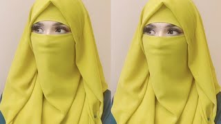 Hijab style with Niqab Full Coverage  hijab style 2021 hijab with Niqab tutorial  Niqab style [upl. by Adnarram]