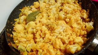 receta de coliflor al ajillo [upl. by Berlin388]