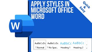 Apply styles in Microsoft Office Word [upl. by Alleoj]