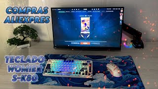 Ultimas compras antes da taxa do amor teclado Womier SK80 mouse pad aliexpress unboxing [upl. by Ellmyer]