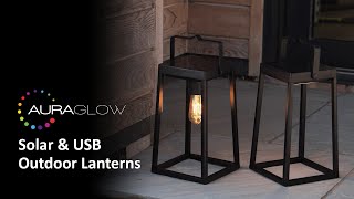 Auraglow Solar amp USB Outdoor Rechargeable LED Lanterns [upl. by Anayit178]