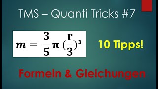 TMS  Quantitative amp Formale Probleme  Tricks 7  Formeln und Gleichungen [upl. by Adnovad]