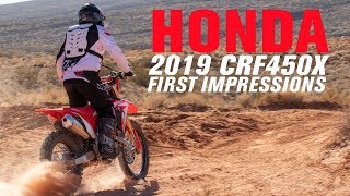 2019 Honda CRF450X  First Impressions [upl. by Yliram]