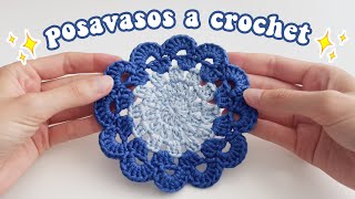 Tutorial de POSAVASOS Redondo a CROCHET 💙 [upl. by Llenrahs]