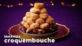 Makkelijke croquembouche soesjestoren maken  Kerstrecepten  Allerhande [upl. by Laspisa]