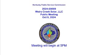 202400099 Weirs Creek Solar LLC  Public Comments Meeting [upl. by Aseretairam993]