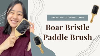 REVIEW Boar Bristle Paddle Brush by Beauty by Earth [upl. by Ttocserp]