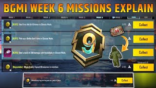 BGMI WEEK 6 MISSIONS  A9 WEEK 6 MISSION  WEEK 6 MISSION BGMI  A9 RP MISSION WEEK 6 EXPLAINED [upl. by Armando]