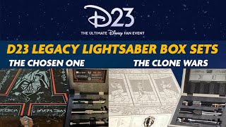 D23 Exclusive Legacy Lightsaber Box Sets  The Chosen One amp The Clone Wars [upl. by Rothwell]