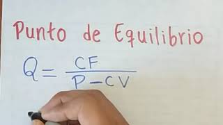 Punto de Equilibrio EJERCICIO resuelto paso a paso [upl. by Lewison894]