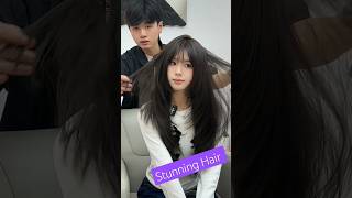 Hairstyle Design for Square Round Faces  Stunning Hair Tutorial haircuttingessentials hairstyle [upl. by Donahue]