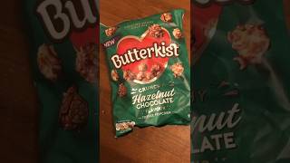 Butterkist Crunchy Hazelnut chocolate flavour toffee popcorn review [upl. by Llehcear853]