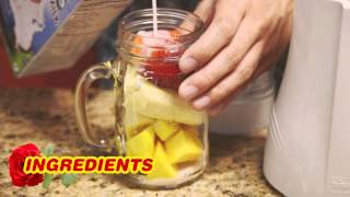 Sultry Strawberry Mango Tango Smoothie featuring Tribest Mason Jar Personal Blender [upl. by Rabah]