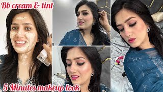 5 Minutes makeup with bb cream and lip tint  makeup by Natasha waqas [upl. by Ardiedal124]