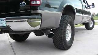 73L PowerStroke w 4quot MBRP muffler delete exhaust [upl. by Auqinahc]