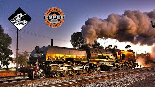 BeyerGarratt Steam Locomotive In The Early Morning Australian Trains [upl. by Enerahs984]