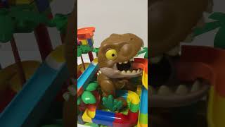 Satisfying Building Blocks Marble Run ASMR Surprise Run Tyrannosaurus Dinosaur Block Coaster Short [upl. by Cherlyn]