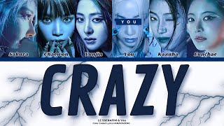 LE SSERAFIM  Crazy  You as a Member  KARAOKE  6 Members Ver Color Coded Lyrics [upl. by Bertine148]