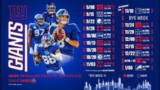 My Giants Season Prediction  Schedule Breakdown [upl. by Matilde]