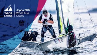 Full 49er Medal Race 1  Sailings World Cup Series  Gamagori Japan 2017 [upl. by Edana]