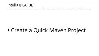 Create a Maven Project in IntelliJ IDEA [upl. by Eneluj104]