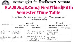 BABScBComFirstThirdFifth SemesterTime TableMSDSU AZAMGARH202425 [upl. by Norrehs]