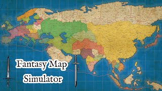 1300 Eurasia Timelapse in Fantasy Map Simulator [upl. by Anyala]