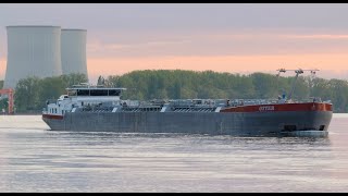 145 Shipspotting Binnenschiffe auf dem Rhein  GMS Laguna und TMS Otter bei GroßRohrheim [upl. by Lyrpa868]