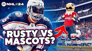 NHL 24 BE A PRO 9 RUSTY VS MASCOTS GLITCH [upl. by Trisha]