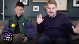 New Rapper AdLibs w Rich Brian amp James Corden [upl. by Yruy]