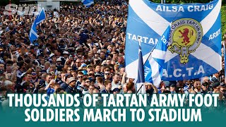 Thousands of Tartan Army foot soldiers shake up Cologne as they march to stadium [upl. by Rooke713]