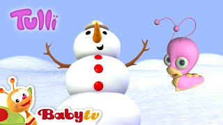 Snowman with Tulli ⛄​🐛  Fun Games for Toddlers  Cartoons  Full Episodes BabyTV [upl. by Bazluke]