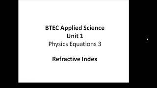 BTEC Applied Science Unit 1 Physics equations 3 [upl. by Hershel961]