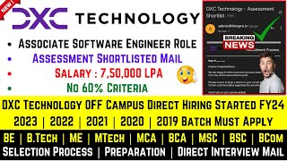 DXC Technology Biggest OFFCampus Direct Hiring Started 2023 Batch Instant Exam Interview Mail 8 LPA [upl. by Ttam]