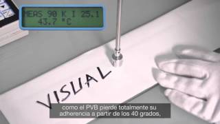 Test adherencia  Adhesion test PVB vs EVA [upl. by Hulburt]