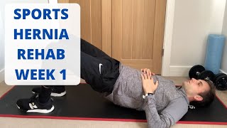 Sports Hernia Rehab Exercises Following Surgery Week 1 [upl. by Sapphire]