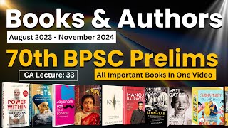 Important Books amp Authors in 1 Video 70th BPSC Current Affairs  CA lecture 33  BPSCCONCEPTWALLAH [upl. by Aramois]