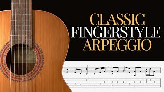 Classic Fingerstyle Arpeggio  Simple 4Chord Progression A D E A [upl. by Zahc]