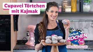 Čupavci Törtchen mit Kajmak  WhoopiePies BalkanStyle  Rezepte für Lidl von Sallys Welt [upl. by Aetnuahs]