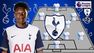 TOTTENHAM HOTSPUR POTENTIAL STARTING LINEUP WITH TRANSFERS JADEN PHILOGENE  RUMOUR [upl. by Augustus]