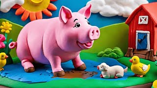 FARM ANIMALS for kids  Kids songs and nursery rhymes  Clay style [upl. by Albrecht]