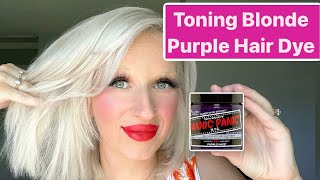 Dyeing My Hair Purple To Fix Yellow Hair Manic Panic Purple Haze [upl. by Kared270]