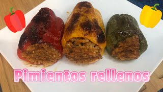 Pimientos rellenos de arroz y carne picada [upl. by Noswal]