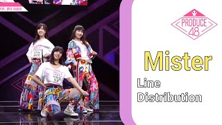 Produce 48 Mister  Line Distribution [upl. by Chadwick277]