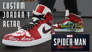 Custom Spiderverse Jordan 1 Retros [upl. by Anauqcaj900]