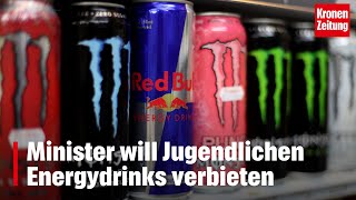 Minister will Jugendlichen Energydrinks verbieten  kronetv NEWS [upl. by Helgeson961]